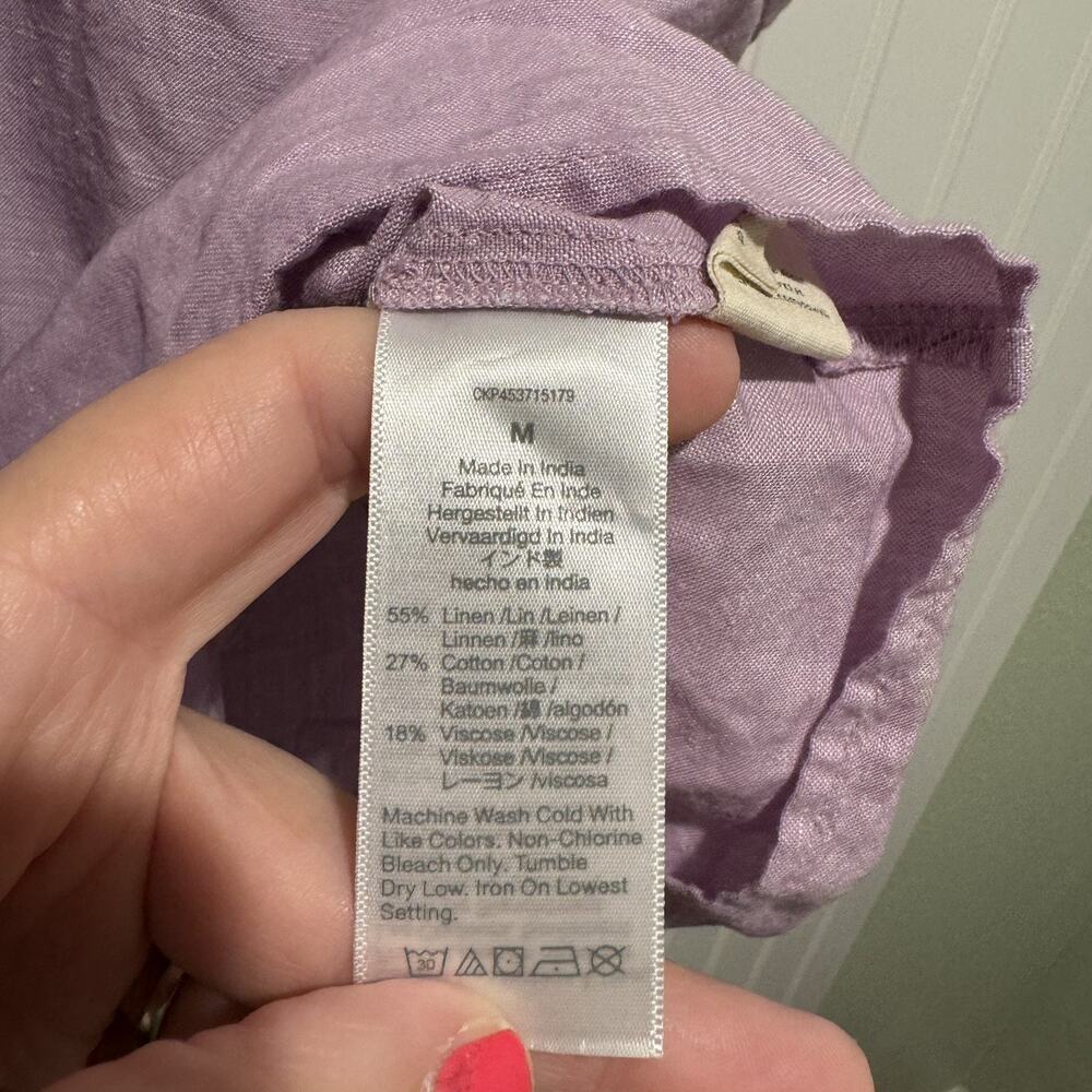 Madewell Linen Blend Alexandra Dress Lilac Purple Size Medium - Picture 5 of 6